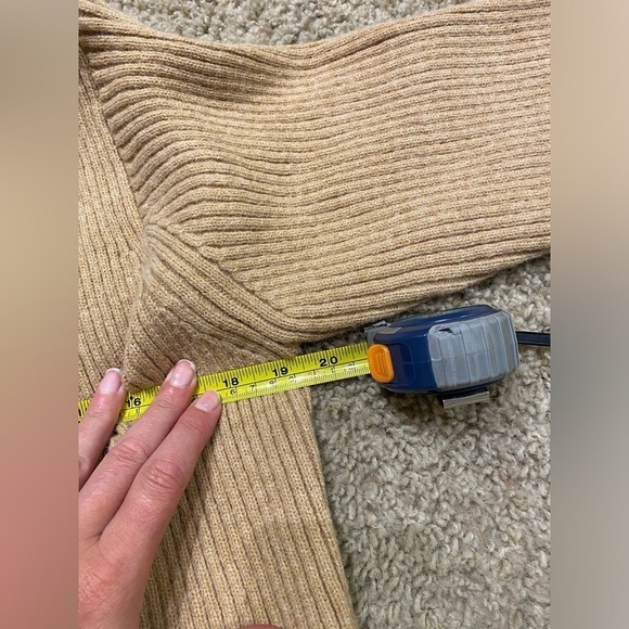 Amadi Anthropologie Women’s Alma Cozy Cardigan Ribbed Belted Tan Size L - Picture 10 of 10